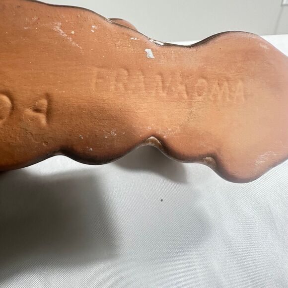 Frankoma Vintage Ceramic 304 Prairie Brown Double Candle Holder Set Of 2 - Picture 10 of 11